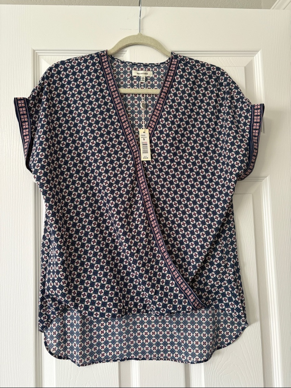 Max Studio Women's Surplice Crepe Blouse - NWT